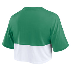 Green Bay Packers Women's Boxy Color Split Cropped T-Shirt | NFL Discount