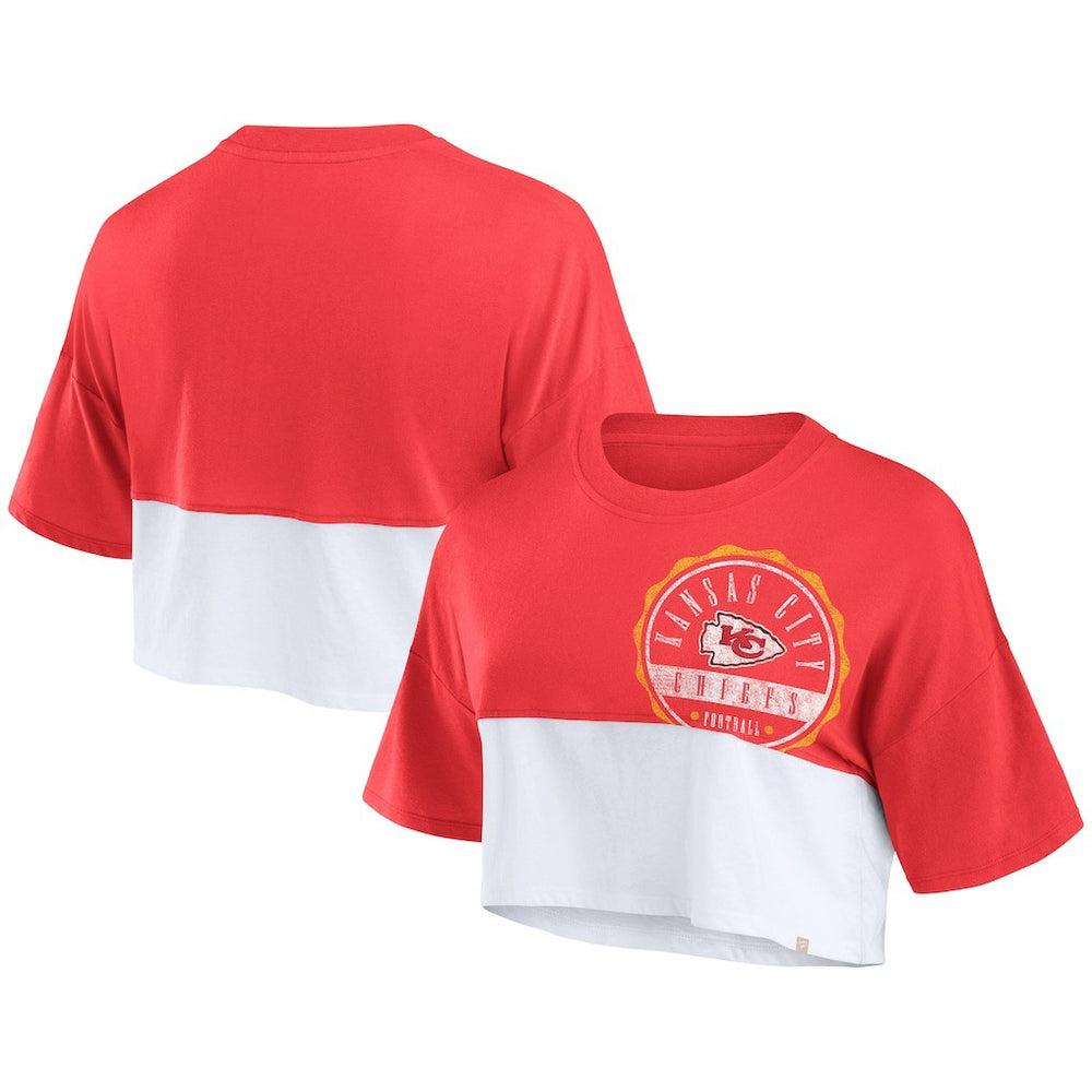 Kansas City Chiefs Women's Boxy Color Split Cropped T-Shirt | NFL US