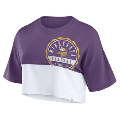 Minnesota Vikings Women's Boxy Color Split Cropped T-Shirt | NFL US