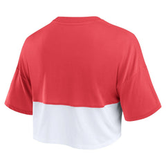 San Francisco 49ers Women's Boxy Color Split Cropped T-Shirt | NFL Outlet