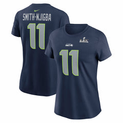 Seattle Seahawks Jaxon Smith-Njigba Women's Super Bowl LX Patch Name & Number T-Shirt | NFL Outlet