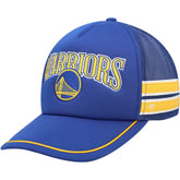 Royal Golden State Warriors '47 Sidebrand Stripes Trucker Adjustable Hat sale | NBA
