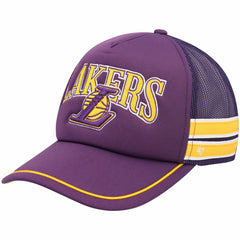 Purple Los Angeles Lakers '47 Sidebrand Stripes Trucker Adjustable Hat | NBA