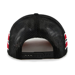 Black Miami Heat '47 Sidebrand Stripes Trucker Adjustable Hat | NBA