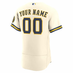 Milwaukee Brewers Nike Home Authentic Custom Jersey - MLB Jerseys