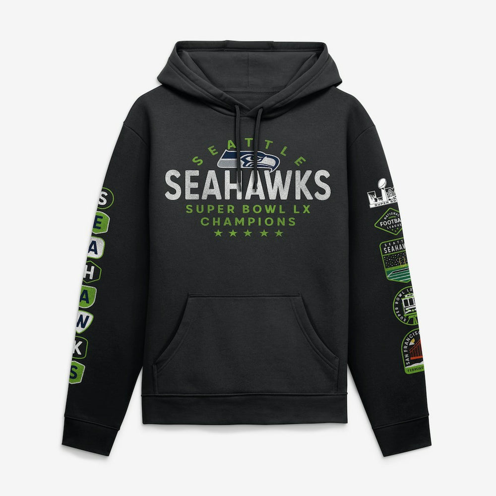 Seattle Seahawks Super Bowl LX Champions Banner Year Hoodie | NFL Hot