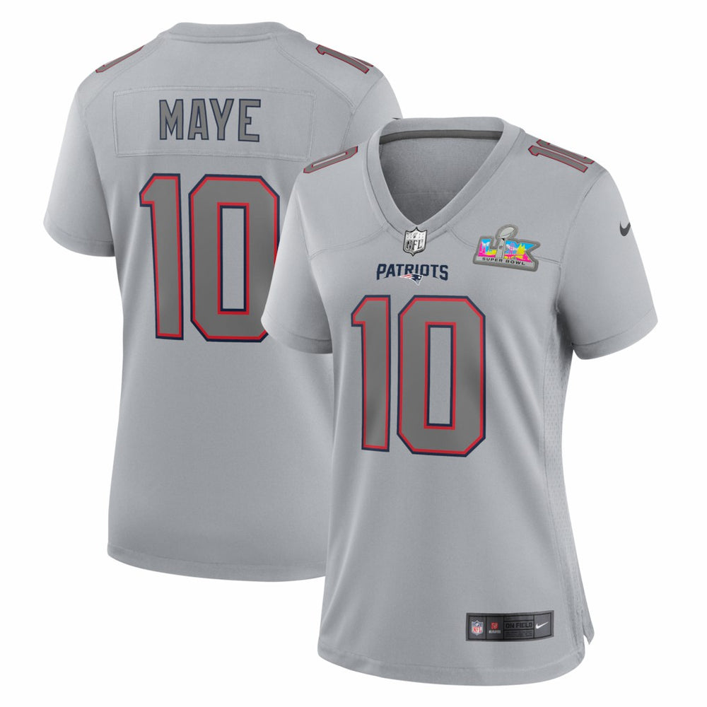 New England Patriots Drake Maye Women's Super Bowl LX Patch Atmosphere Fashion Game Jersey | NFL Online