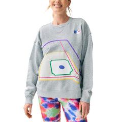 Terez MLB Women's Baseball Field Pullover Sweatshirt - MLB Pullover