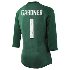 New York Jets Ahmad Sauce Gardner Majestic Threads Women's Player Name & Number Tri-Blend 3/4-Sleeve Fitted T-Shirt | NFL Discount