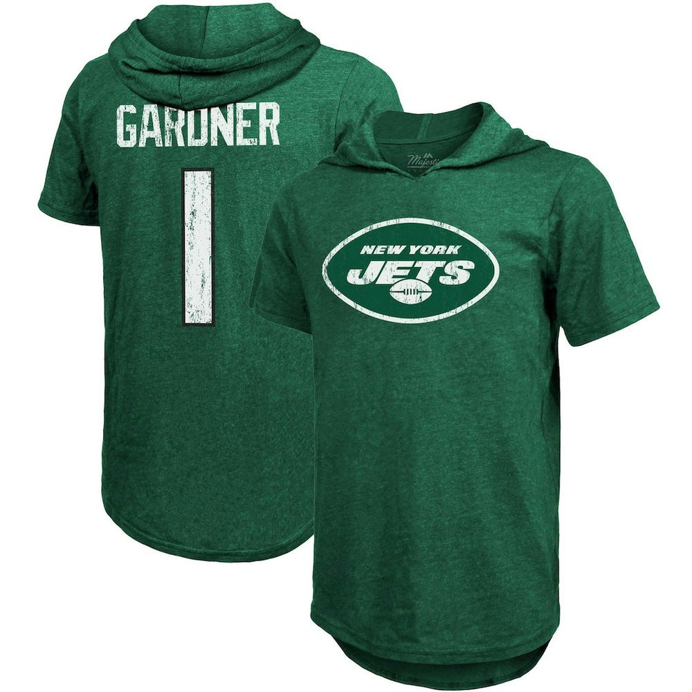 New York Jets Ahmad Sauce Gardner Majestic Threads Player Name & Number Tri-Blend Hoodie T-Shirt | NFL On sale