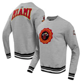 Heather Gray Miami Heat Pro Standard Crest Emblem Pullover Sweatshirt | NBA