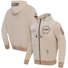 Khaki New Orleans Pelicans Pro Standard Hybrid Full-Zip Hoodie | NBA