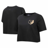 Black Memphis Grizzlies Pro Standard Women's Holiday Glam Boxy T-Shirt | NBA