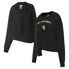 Black Philadelphia 76ers Pro Standard Women's Glam Cropped Pullover Sweatshirt - Black for sale | NBA