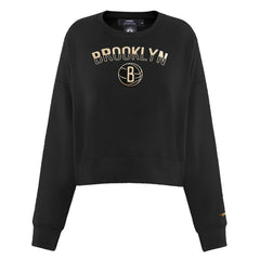 Black Brooklyn Nets Pro Standard Women's Glam Cropped Pullover Sweatshirt - Black shop | NBA