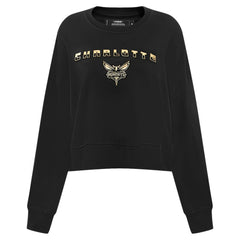 Black Charlotte Hornets Pro Standard Women's Glam Cropped Pullover Sweatshirt - Black online | NBA