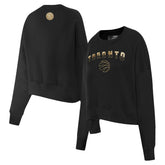 Black Toronto Raptors Pro Standard Women's Glam Cropped Pullover Sweatshirt - Black on sale | NBA