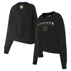 Black Toronto Raptors Pro Standard Women's Glam Cropped Pullover Sweatshirt - Black on sale | NBA