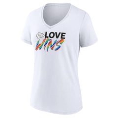 Kansas City Chiefs Women's Love Wins V-Neck T-Shirt | NFL Hot