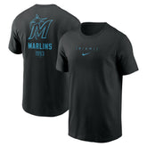 Miami Marlins Nike Large Logo Back Stack T-Shirt - MLB T-shirts
