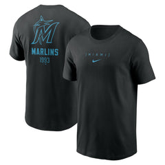 Miami Marlins Nike Large Logo Back Stack T-Shirt - MLB T-shirts