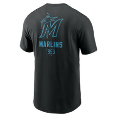 Miami Marlins Nike Large Logo Back Stack T-Shirt - MLB T-shirts
