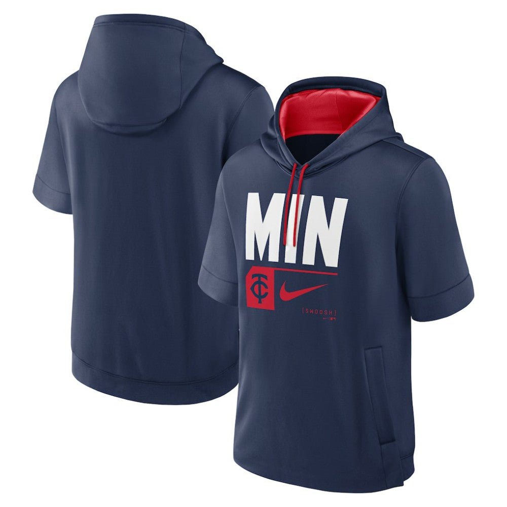 Minnesota Twins Nike Tri Code Lockup Short Sleeve Pullover Hoodie - MLB Hoodies