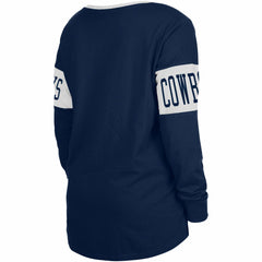 Dallas Cowboys Women's Lace-Up Notch Neck Long Sleeve T-Shirt | NFL Hot