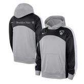 Silver/Black Brooklyn Nets Authentic Starting Five Force Performance Pullover Hoodie | NBA