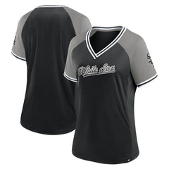 Chicago White Sox Fanatics Women's Glitz & Glam League Diva Raglan V-Neck T-Shirt - MLB T-shirts