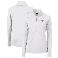 Philadelphia Eagles Cutter & Buck Women's Gridiron Classics Logo Adapt Eco Knit Stretch Recycled Half-Zip Pullover Top | NFL Hot