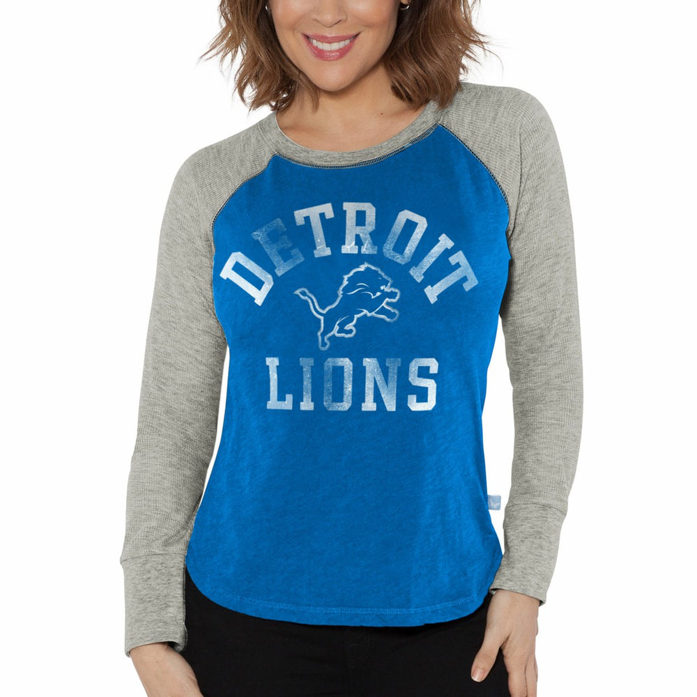 Detroit Lions G-III 4Her by Carl Banks Women's Waffle Knit Raglan Long Sleeve T-Shirt | NFL US