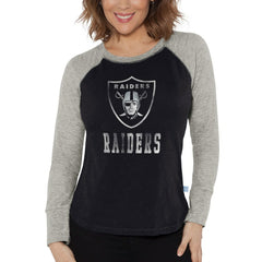 Las Vegas Raiders G-III 4Her by Carl Banks Women's Waffle Knit Raglan Long Sleeve T-Shirt | NFL Discount