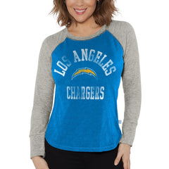 Los Angeles Chargers G-III 4Her by Carl Banks Women's Waffle Knit Raglan Long Sleeve T-Shirt | NFL Sale