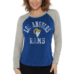 Los Angeles Rams G-III 4Her by Carl Banks Women's Waffle Knit Raglan Long Sleeve T-Shirt | NFL Outlet