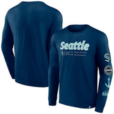 Seattle Kraken Fanatics Strike the Goal Long Sleeve T-Shirt - NHL T-shirts