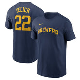 Christian Yelich Milwaukee Brewers Nike Fuse Name & Number T-Shirt - MLB T-shirts