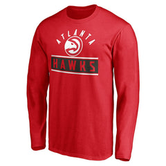 Red Atlanta Hawks Team Arch Knockout Long Sleeve T-Shirt | NBA