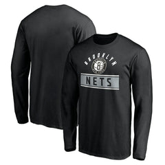 Black Brooklyn Nets Team Arch Knockout Long Sleeve T-Shirt | NBA