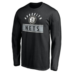 Black Brooklyn Nets Team Arch Knockout Long Sleeve T-Shirt | NBA