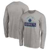 Heather Gray Charlotte Hornets Team Arch Knockout Long Sleeve T-Shirt | NBA