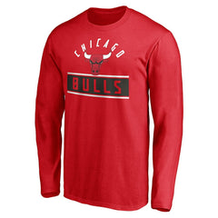Red Chicago Bulls Team Arch Knockout Long Sleeve T-Shirt sale | NBA