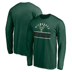 Hunter Green Milwaukee Bucks Team Arch Knockout Long Sleeve T-Shirt | NBA