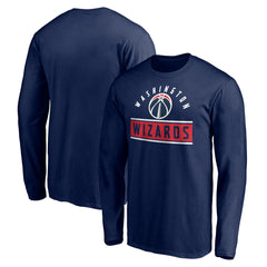 Navy Washington Wizards Team Arch Knockout Long Sleeve T-Shirt | NBA