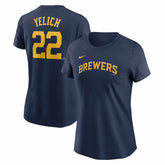 Christian Yelich Milwaukee Brewers Nike Women's Cooperstown Collection Fuse Name & Number T-Shirt - MLB T-shirts