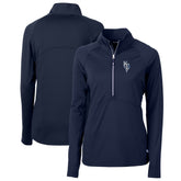Kansas City Royals Cutter & Buck Women's City Connect Adapt Eco Knit Stretch Recycled Half-Zip Pullover Top - MLB Pullover