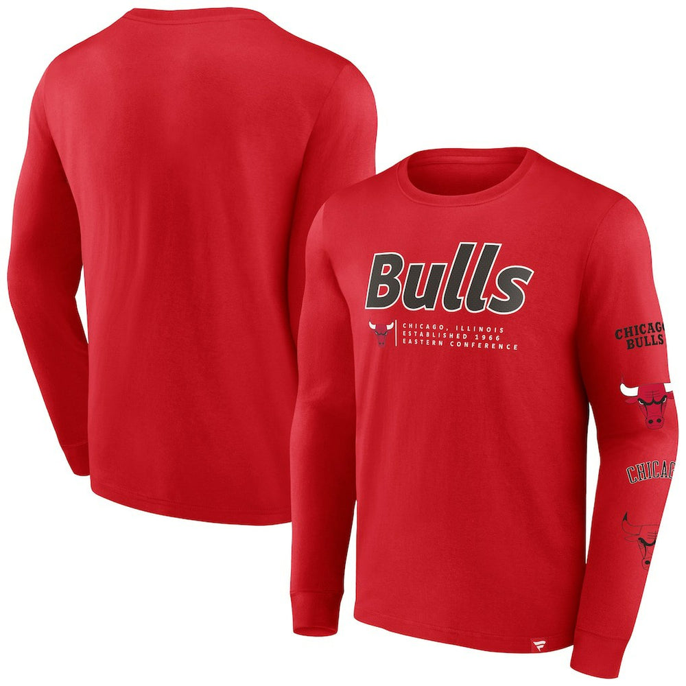 Red Chicago Bulls Baseline Long Sleeve T-Shirt sale | NBA
