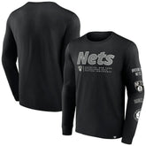 Black Brooklyn Nets Baseline Long Sleeve T-Shirt | NBA