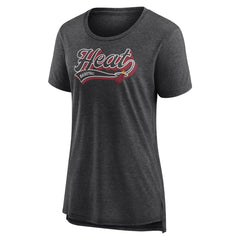 Heather Charcoal Miami Heat Women's League Leader Tri-Blend T-Shirt | NBA