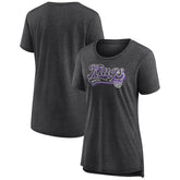 Heather Charcoal Sacramento Kings Women's League Leader Tri-Blend T-Shirt | NBA